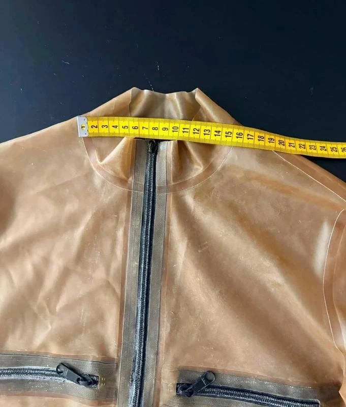 Macacão de látex feminino Transparente/Miel Tamanho M/38 com puxadores – photo 6